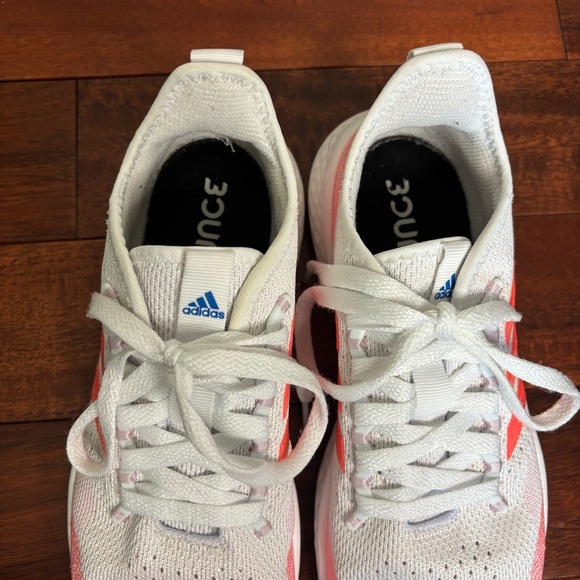 Adidas sz 8 Fluidflow 2.0 Running Shoe Casual Sneaker White Coral - Picture 7 of 9